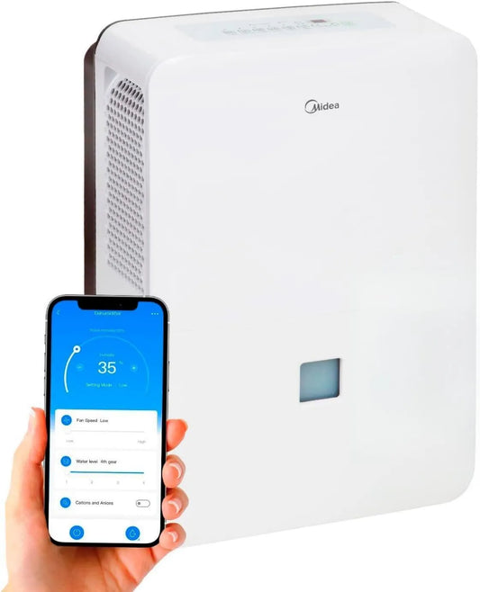 Midea osuszacz powietrza, Denawilżacz, 6 l, 24H, zegar, WiFi, przemysłowe, duży zbiornik, zdejmowalny, APP / Wifi