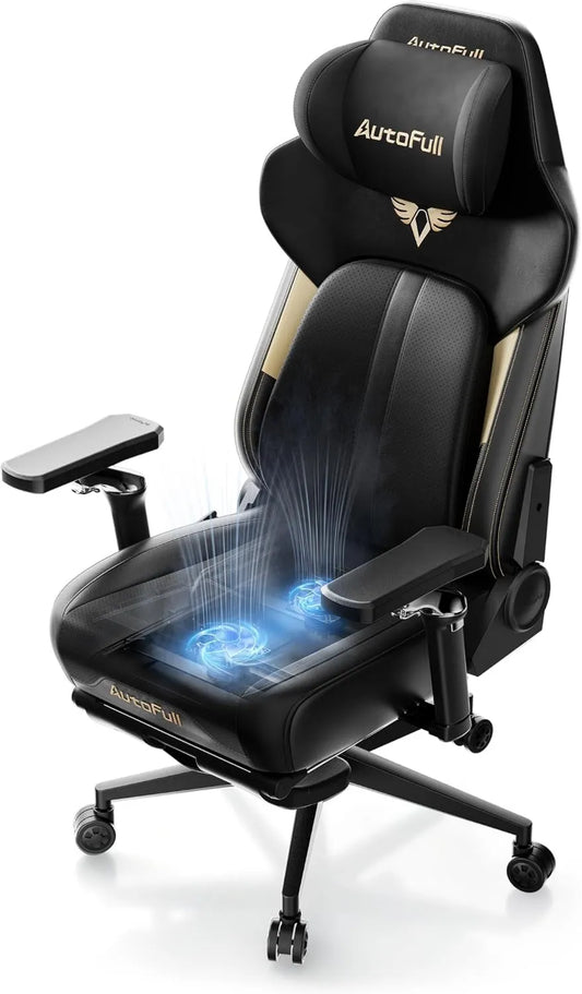AutoFull, Krzesło, Ultra, 0 Ergonomiczny fotel do gier z podwójnym masowaniem