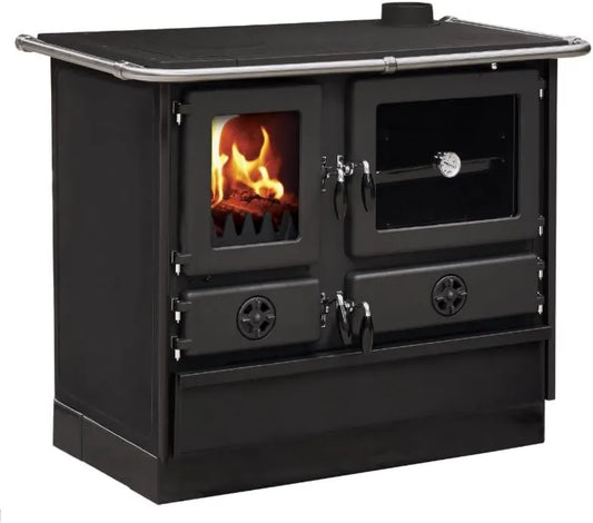 Interstoves płyta grzewcza, Naczynia kuchenne z piekarnikiem, żeliwo, czarny, piec drewniany MAGNUM MBS żeliwo, wyjście z prawej strony - czarny