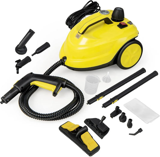GOPLUS myjka parowa, Czyszczenie parowe, 1.8 l, 2000 W, duży zbiornik, ciśnienie 5 Bar moc 2000 W z zbiornik wody 1, 8 l, Broom Carpet Vapor