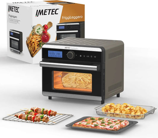 Imetec frytkownica beztłuszczowa, Grzejnik elektryczny, 18 l, 1550 W, 12 programów, grill, Wielofunkcyjne Air frytkownica 12 programów