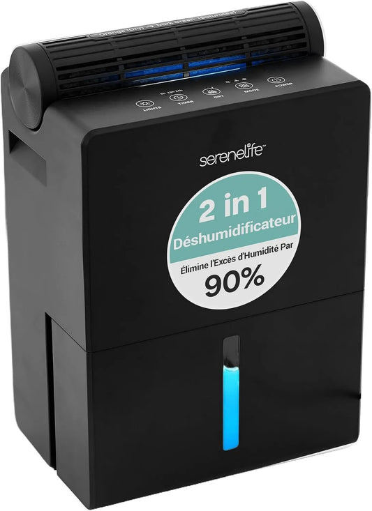SereneLife osuszacz powietrza, Odnawiacz, 2, 7 l, zegar, duży zbiornik, tłumik, cicha obsługa, 3 l
