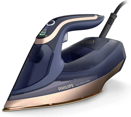 PHILIPS żelazko parowe, DST8050 / 20 Dark niebieski, OptimalTEMP Technology, Azur 8000 Series para Iron, 85 g / min para Continuous, Efekt prasowania do 260 g DST8050/20