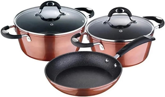 Bergner, q2917 5pc bateria, bateria patelni i patelni, kuchnia kute aluminium