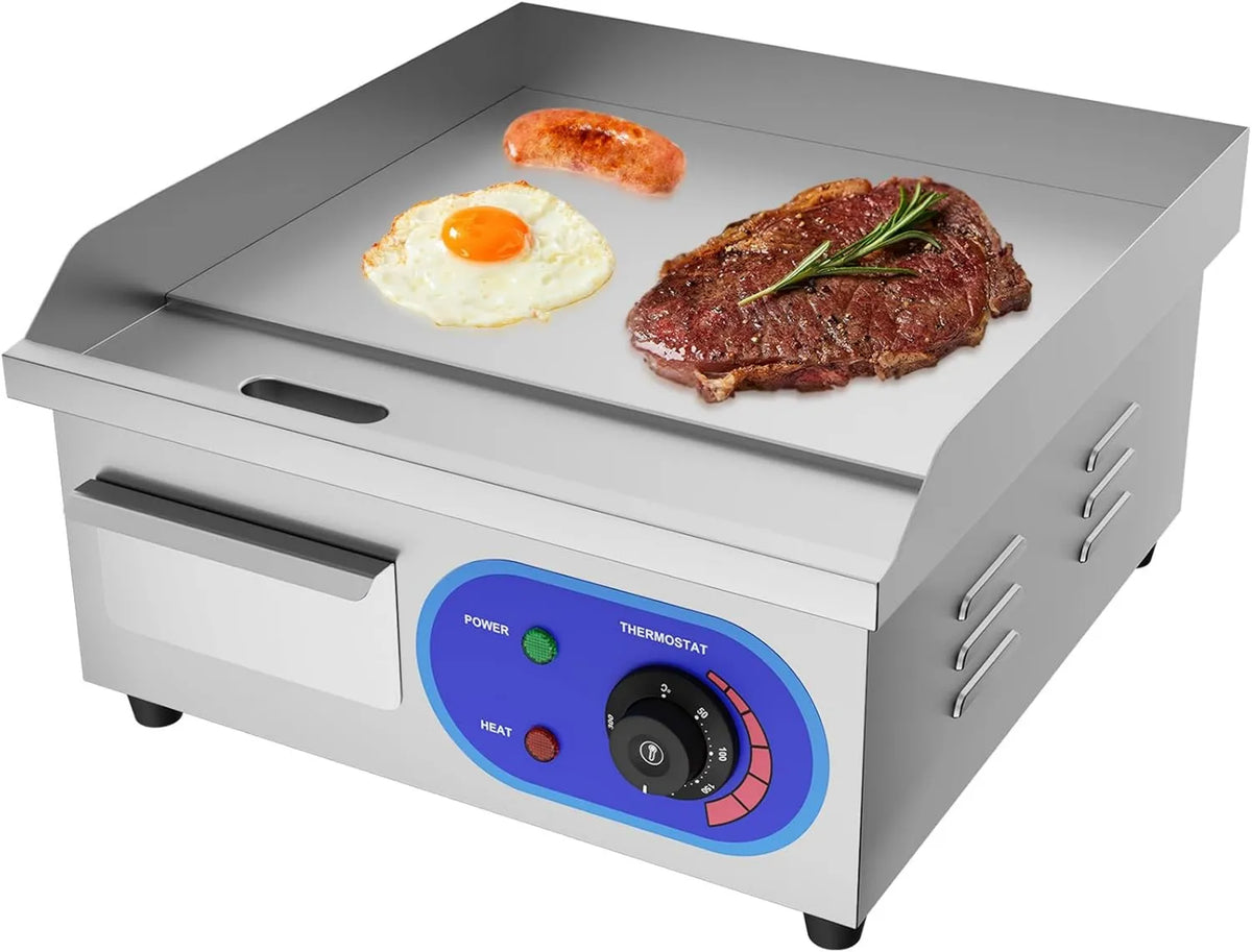 TAIMIKO grill elektryczny, 220- 240 V Plancha, Grill, Stolik, 14 cali, 35, 5 x 30 cm, 1700 W, 240 V, Profesjonalne, Stal nierdzewna, 220-240 V