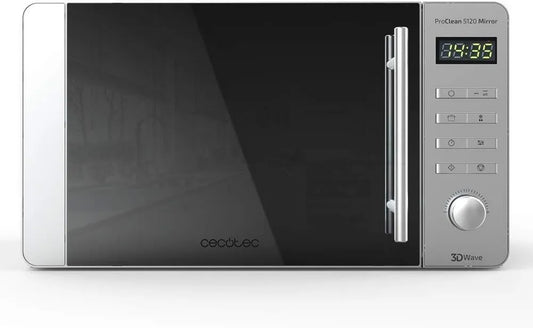 Cecotec kuchenka mikrofalowa, 700 W, 800 W, 8 programów, funkcja grilla, Kuchenka mikrofalowa ProClean 5120 Inox, technologia 3DWave