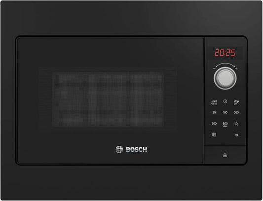 Bosch, Serie 2, mikrofalówka, 20 l, 800 W, czarny, Zintegrowana mikrofalowa, umiejscowienie BFL523MB3