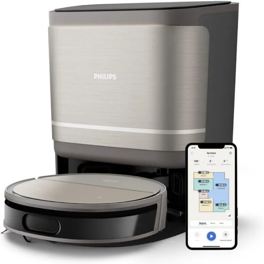 PHILIPS robot sprzątający, 5- in-1 XU9100 / 10 Robot próżniowy, płyta IPS, 3 tygodnie bez kłopotów, Aplikacja HomeRun 5-en-1 XU9100/10