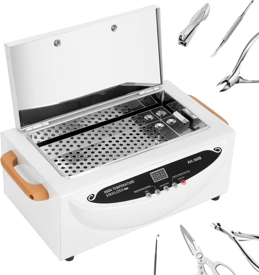 Xverycan, Sterylizator, elektryczne urządzenia do sterylizacji, 500 W, 2 strefy temperaturowe, funkcja ogrzewania, do narzędzi do paznokci