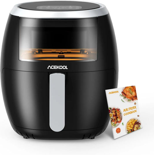 Acekool frytkownica beztłuszczowa, 8 l, 1800 W, 8 programów, dotyk, stal nierdzewna, czarny
